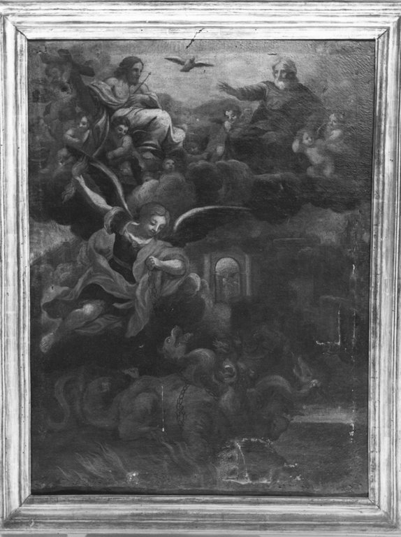 San Michele arcangelo e la Santissima Trinit&agrave; (dipinto) - ambito romano (